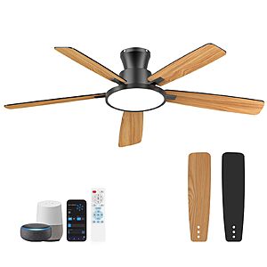 Atolit 52" Smart Ceiling Fans with Lights Compatible with Alexa Google home $48.73