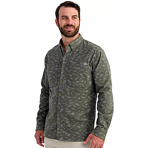 HUK Men's Chesapeake KC Printed Flannel Shirt (Moss) $14.23 + Free Shipping on $49