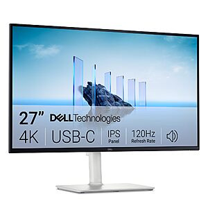 Dell 27 Monitor S2725QC, 4K UHD IPS, 120Hz, 99% sRGB, 4ms, FreeSync Premium $279.99