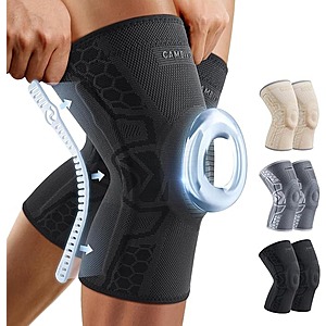 2 Pack CAMBIVO Knee Brace Compression Sleeves w/ Gel Pad and Side Stabilizers (Black, All Sizes) $16.99 + Free Shipping w/Prime or $35+