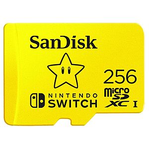 SanDisk 256GB microSDXC-Card, Licensed for Nintendo-Switch - SDSQXAO-256G-GNCZN $44.99