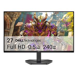 Dell 27" 240Hz Gaming Monitor SE2726HG FHD (1920x1080) 240Hz Display, TÜV 3-Star, 2X HDMI, DisplayPort 1.4, Tilt $109.99