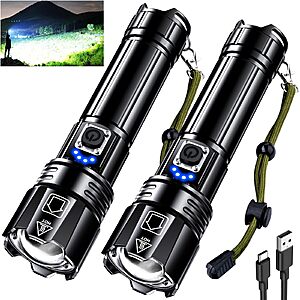 Amazon – AKNEAR 2-Pack Rechargeable LED Flashlights $18.99 w/ Code