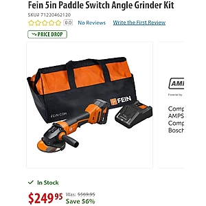 Fein 5in Paddle Switch Angle Grinder Kit