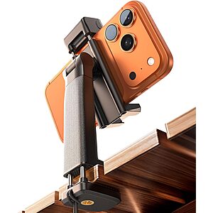 LISEN Airplane Travel Phone Holder w/ Adjustable LED Light & Clamp Mount (USB-C Rechargeable) $7.99 + Free Shipping w/ Prime or on $35+