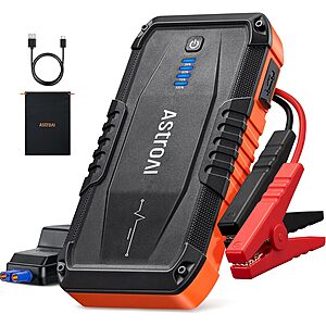 AstroAI S8 Car Battery Jump Starter 1500A - Portable 12V Lithium Jump Box $19 AC + Free Shipping