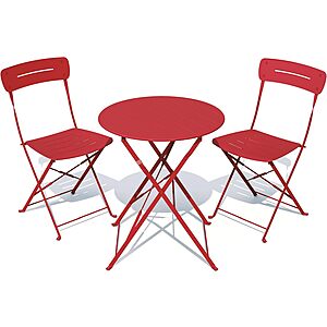 * Various Colors Available * Grand patio Premium Frame Patio Bistro Set, Colorful Folding Outdoor Patio Furniture Sets, 3-Piece Patio Table and Chair Set $70 + Free Shipping