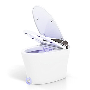 Costway One-Piece Smart 1.16 GPF Elongated Bidet Toilet Seat with Night Light $510 + Free Shipping