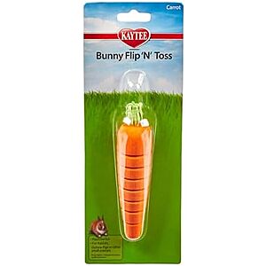 6" Kaytee Bunny Flip-N-Toss Toy Carrot for Rabbits & Guinea Pigs $0.80