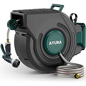 Amazon – AYURA 100' Retractable Garden Hose Reel $69.99 w/ Code + Deal