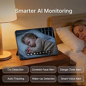Monai Pro 4K Smart WiFi Baby Monitor with Camera and Audio, Mount, AI App $169.98
