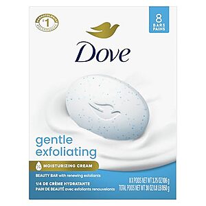 [SnS, AC] $22.08 | 3 × 8-Pack 3.75-Oz Dove Beauty Bar Soap (Gentle Exfoliating) ($7.36 each) at Amazon