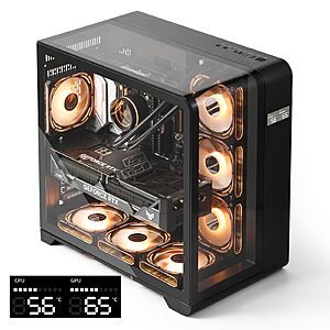darkFlash L280 ATX Mid-Tower PC Computer Case w/ Digital Display & 4 ARGB Fans (Black) $76.99 + Free Shipping