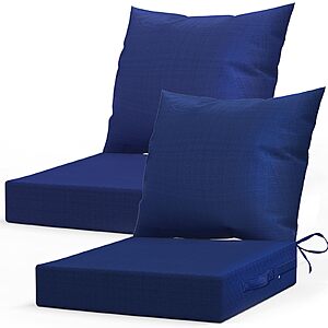 2-Pack L’AGRATY Outdoor Chair 24" x 24" Deep Seat Cushions w/ Backrest $25.79 + Free Shipping w/ Prime or on $35+