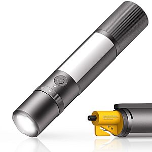 1000 Lumen Rechargeable Hoto LED Flashlight w/ Seatbelt Cutter & Window Breaker $23.99 + Free Shipping w/ Prime or on $35+
