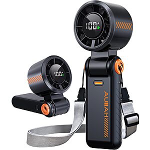 Portable Handheld Turbo Fan - 5 Speed Mini Personal Fan with Strong Airflow $12.98