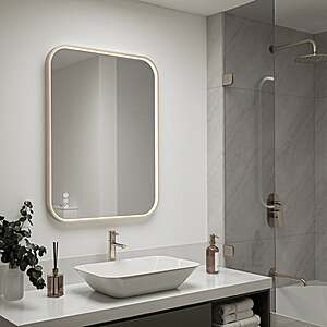 Artika Royce 32” x 24” LED Wall Mirror with Defogger $79.99 Brushed Nickel or Chrome Free Shipping Costco.com
