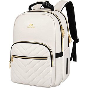 25L Matein Anti-Theft Laptop Backpack for Women w/ 15.6" Laptop Compartment (White) $12.99 + Free Shipping w/ Prime or on $35+
