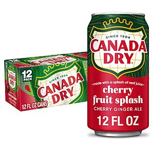 12-Pack 12-Oz Canada Dry Cherry Gingerale Fruit Splash: 3 for $14.74 w/ S&S + Free Shipping w/ Prime or $35+