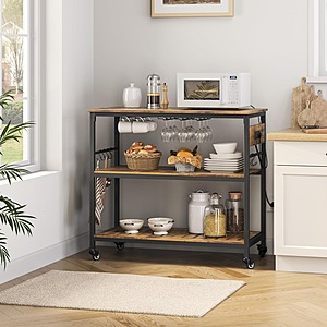 Yaheetech 40" Rolling Kitchen Island Cart w/ Power Outlets & Storage $80 + FS