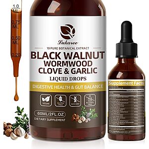 Wormwood Black Walnut Clove Cleanse Tincture - Gut Health & Detox with Garlic Pumpkin Seeds Soursop Oregano $10 AC + Free Shpping