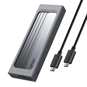 Lexar E300 USB-C M.2 NVMe SSD Enclosure/External SSD Adapter (10Gbps) $12.99 + Free Shipping w/ Prime or on orders $35+