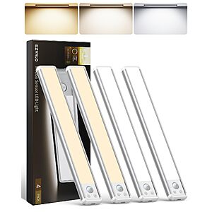 4-Pack 12" EZVALO 2400mAh Rechargeable Under Cabinet Lights w/ Motion Sensor $12.97 + Free Shipping w/ Prime or on $35+