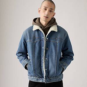 Levi Men's Western Sherpa Trucker Jacket $31.97, Levi Women's Original Trucker Jacket $23.97, More + Free Shipping on $75+