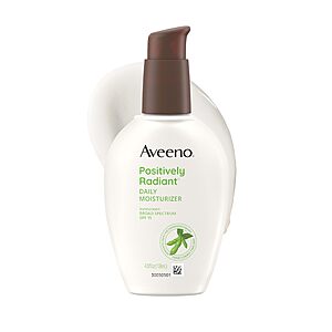 Aveeno Positively Radiant Daily Face Moisturizer with SPF 15 Sunscreen, Hydrating Face Lotion with Soy Extract to Improve Skin Tone 4 Fl Oz