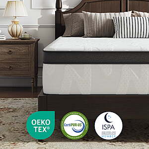 Avenco Whisper 14" King Hybrid Mattress in a Box, Medium Firm - $238