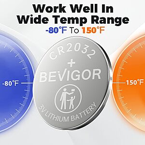 BEVIGOR 2032 Battery Compatible with AirTag CR2032 Lithium 3V Coin Battery $2.99