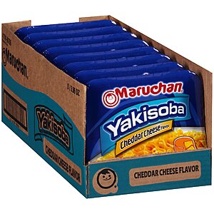 Maruchan Yakisoba, Cheddar Cheese Flavor – Stir-Fried Japanese Instant Ramen Noodles, High Protein Microwavable Meal – 3.96 Oz. (8 Pack) as low as $11.18 after 5+subscribe and save