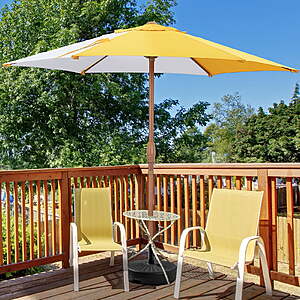 Ainfox 7.5' Round Patio Beach Umbrella (Yellow/White) $20.79 + Free Shipping w/ Walmart+ or $35+