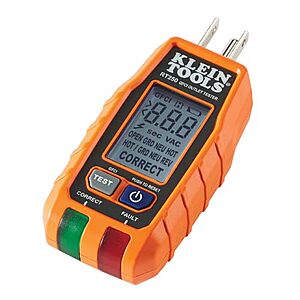 $16** | Klein Tools GFCI Receptacle Outlet Tester w/ LCD at Amazon