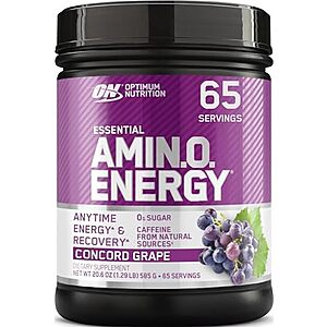 [SnS, AC] $34.98* | 2 × 65-Servings Optimum Nutrition Amino Energy Powder (Concord Grape) ($17.49 each) at Amazon