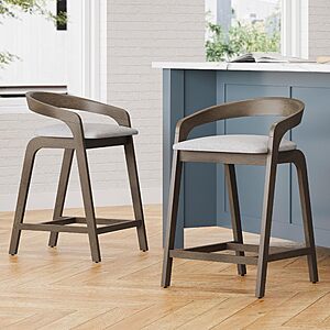 Christopher Knight Home Alame 25.25''H Rubberwood Midcentury Modern Counter Stool Set of 2