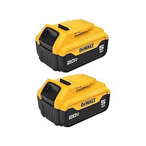 $101.99 | DeWALT 2-Count 20V MAX 5AH Battery Kit at Woot!