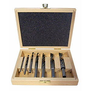 Fisch 7 Piece HSS Brad Point Bit Set in Wooden Box 1/8in - 1/2in Diameter $105.59