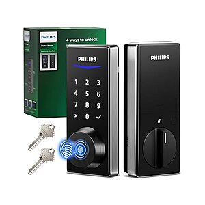 $43.99: Philips DDL210X Fingerprint Keyless Entry Door Lock Satin at Woot!
