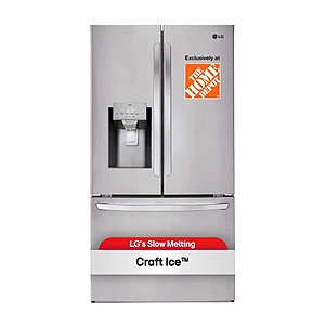 36 in. 28 cu. ft. 3-Door French Door Refrigerator w/ Ice and Water Dispenser and Craft Ice in PrintProof Stainless Steel $1799