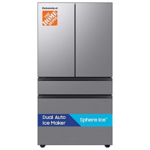 Samsung Bespoke 36 in. 29 cu. ft. Standard Depth 4-Door French Door Refrigerator with Sphere Ice in Stainless Steel $1899.05