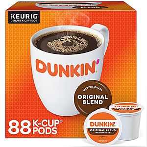 88-Count or 96-Count Keurig Coffee K-Cup Pods (Various: Dunkin', Folgers, Green Mountain, McCafe, Newman's Own, More) from $38.99 + Free Shipping