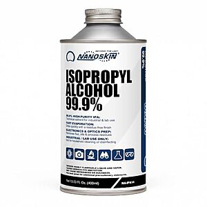 $5.29* | 13.5-Oz Nanoskin 99.9% Isopropyl Alcohol for Industrial & Laboratory Use at Amazon