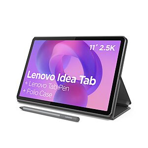 Lenovo Idea Tab: 11″ 2.5K IPS 90Hz Touch, Dimensity 6300, 8GB RAM, 256GB SSD, w/ Tab Pen and Folio Case $199.99