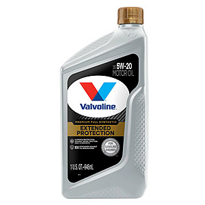 Valvoline Extended Protection Full Synthetic 5W-20 5W-30 0W-20 Motor Oil 1 Quart YMMV $4