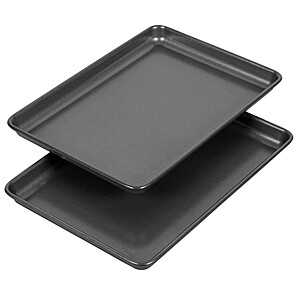 Wilton Ultra Bake Pro 2pc 7x10 Cookie Sheet Set: Nonstick Carbon Steel Baking Pans, Dishwasher-Safe, Slate Gray $8.39