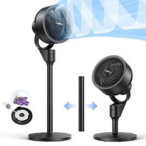 DREO Pedestal Fan for Home, 2-in-1 Oscillating Fans for Table/Floor, 80ft Floor Fan for Room, 3 Speeds, 25dB, $59.96 AC + Free Shipping