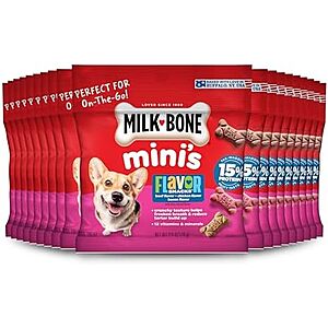 [NEW, SnS] $9.47 | 20-Pack 2.5-Oz Milk-Bone Flavor Snacks Mini’s Dog Treats at Amazon