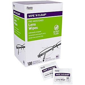 [NEW] $7.99 | 100-Count Flents Lens Wipes at Amazon