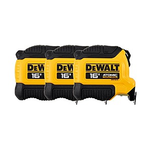 $25.49 | 3-Pack DEWALT 16ft x 1-1/8 in. Tape Measure (DWHT38116S) at Woot!
